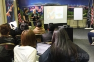 Students attend marketing talk by Hard Rock Café