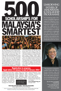 500 Scholarships for Malaysia’s Smartest