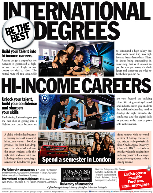 International Degrees Hi-income careers