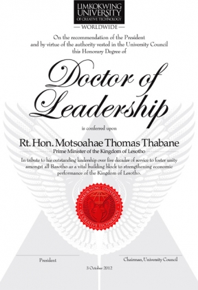 RT. Hon. Motsoahae Thomas Thabane